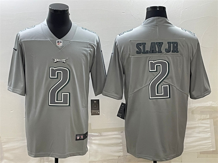 Men Philadelphia Eagles 2 Darius Slay JR Gray Atmosphere Fashion Stitched Jersey