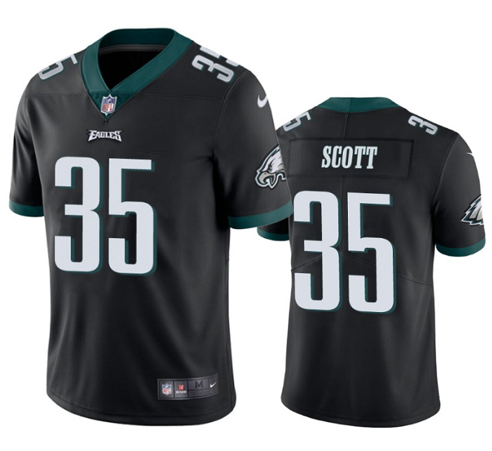 Men Philadelphia Eagles 35 Boston Scott Black Vapor Untouchable Limited Stitched