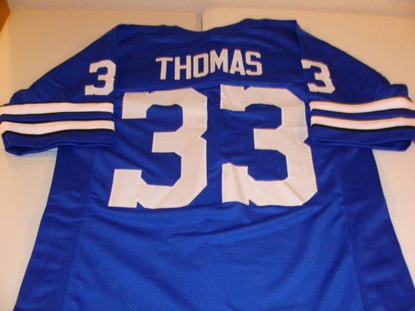 Men Dallas Cowboys Duane Thomas #33 Blue Throwback Stitched Jersey