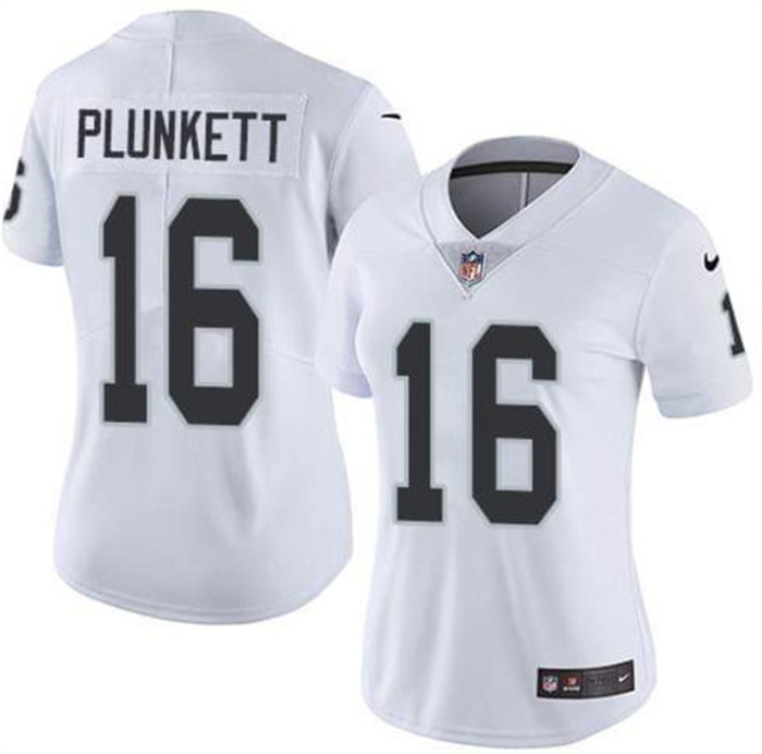 Women Las Vegas Raiders 16 Jim Plunkett White Vapor Untouchable Limited Stitched Jersey