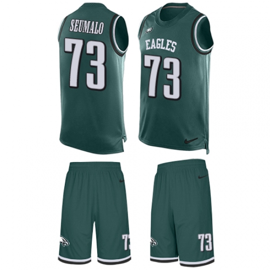 Men's Nike Philadelphia Eagles #73 Isaac Seumalo Limited Midnight Green Tank Top Suit NFL Jersey