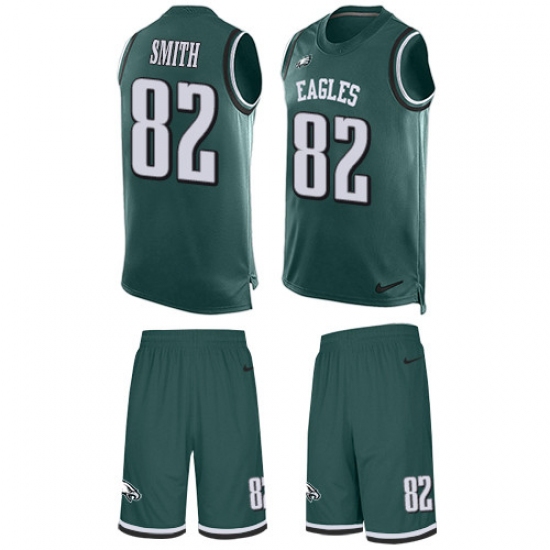 Men's Nike Philadelphia Eagles #82 Torrey Smith Limited Midnight Green Tank Top Suit NFL Jersey