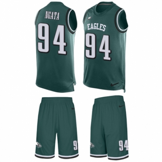 Men's Nike Philadelphia Eagles #94 Haloti Ngata Limited Midnight Green Tank Top Suit NFL Jersey