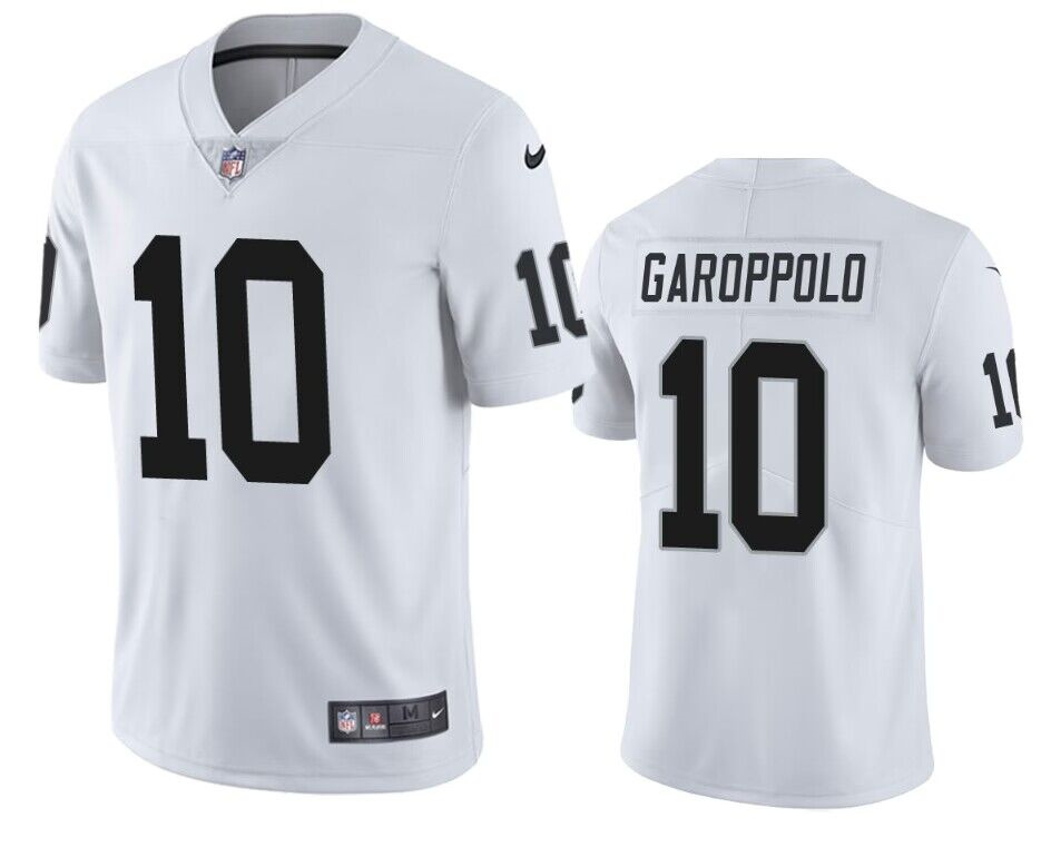 Men Las Vegas Raiders 10 Jimmy Garoppolo White Vapor Untouchable Stitched Football Jersey