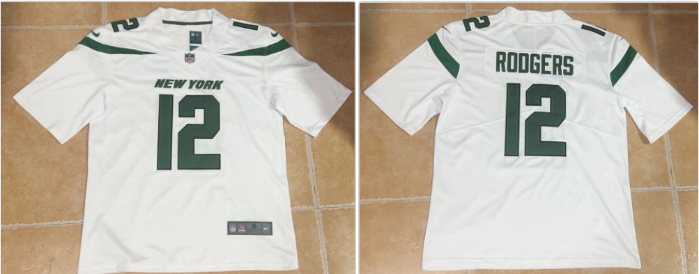 Men New York Jets 12 Aaron Rodgers  White White Vapor Untouchable Limited Stitched Jersey