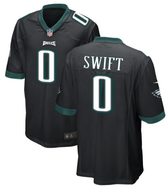 Men's Philadelphia Eagles D'Andre Swift #0 Black Vapor Limited Stitched NFL Jersey