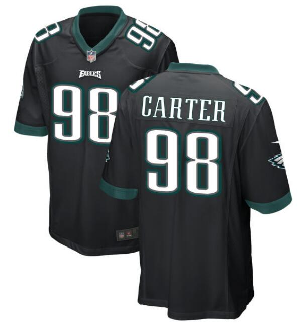 Men's Philadelphia Eagles Jalen Carter #98 Black Vapor Limited Stitched NFL Jersey