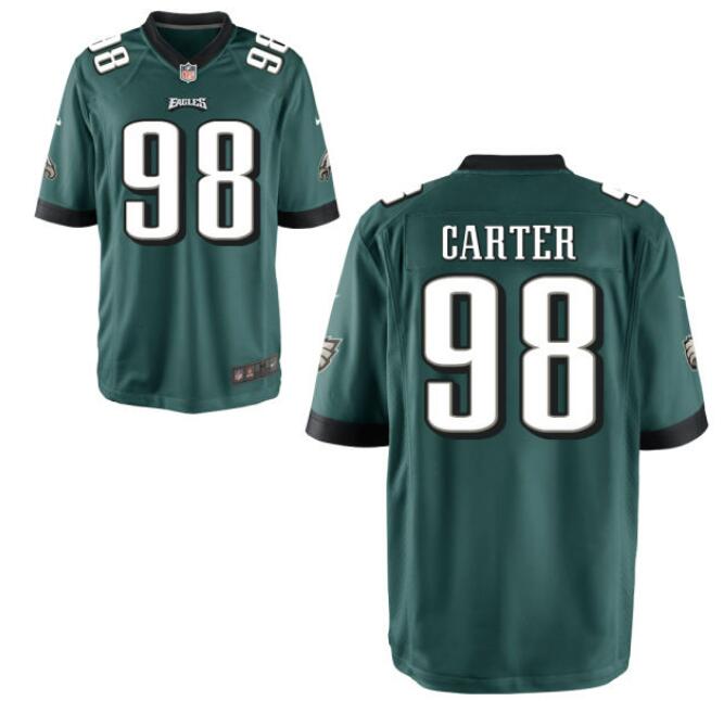 Men's Philadelphia Eagles Jalen Carter #98 Green Vapor Limited Stitched NFL Jersey