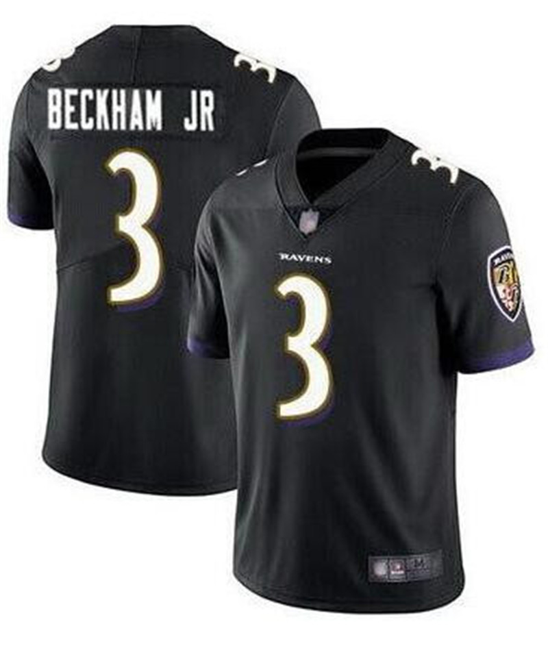 Men Nike Baltimore Ravens #3 Odell Beckham Jr Black Vapor Untouchable Limited Jersey