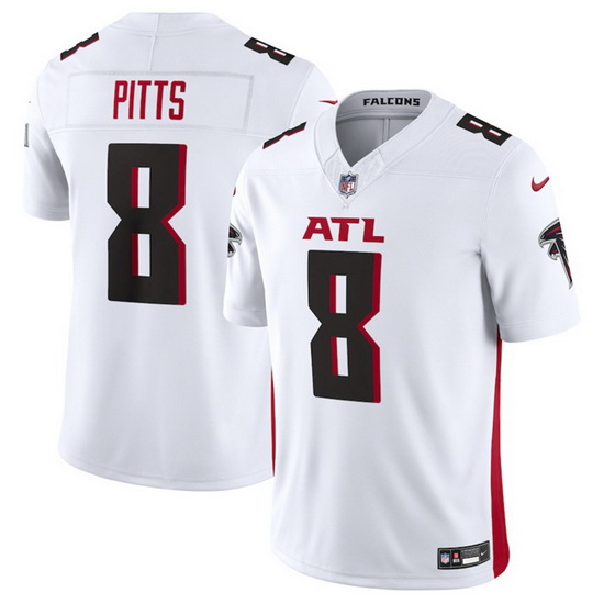 Men Atlanta Falcons 8 Kyle Pitts White 2023 F.U.S.E. Vapor Untouchable Limited Stitched Football Jer