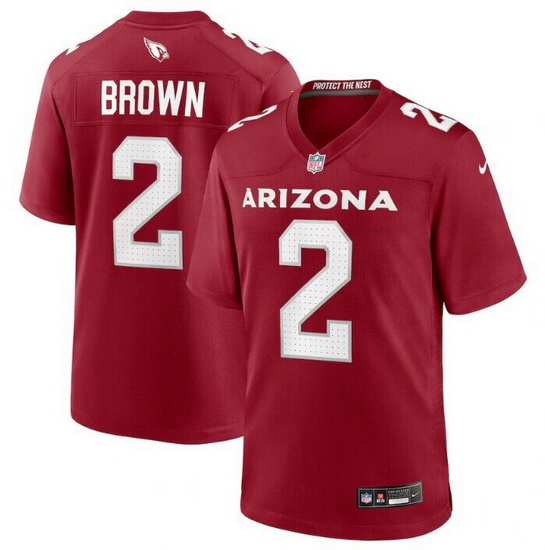 Men Arizona Cardinals 2 Marquise Brown Red Stitched Game Football Jersey