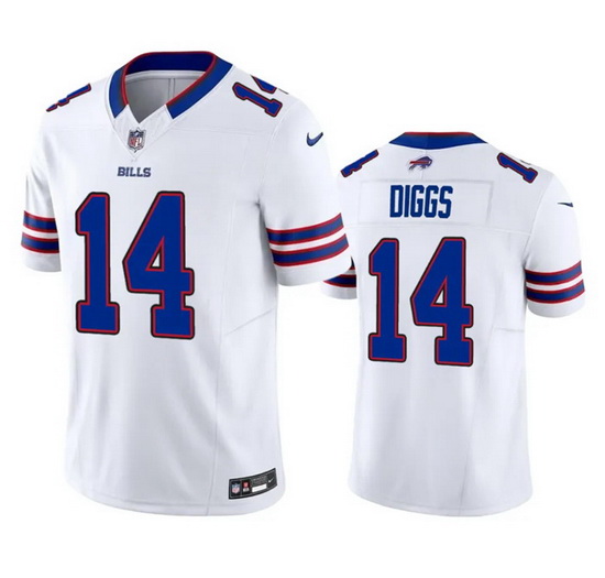 Men Buffalo Bills 14 Stefon Diggs White 2023 F.U.S.E. Vapor Untouchable Limited Stitched Jersey