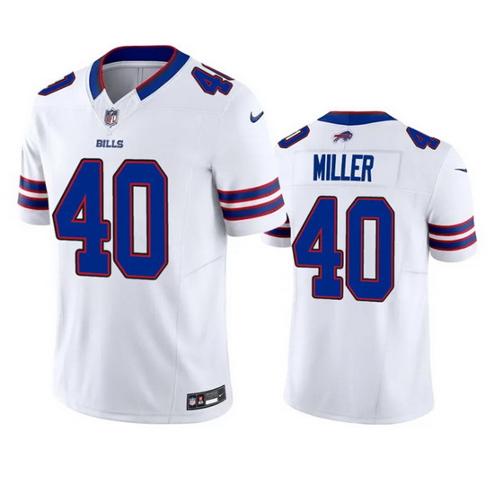 Men Buffalo Bills 40 Von Miller White 2023 F.U.S.E. Vapor Untouchable Limited Stitched Jersey