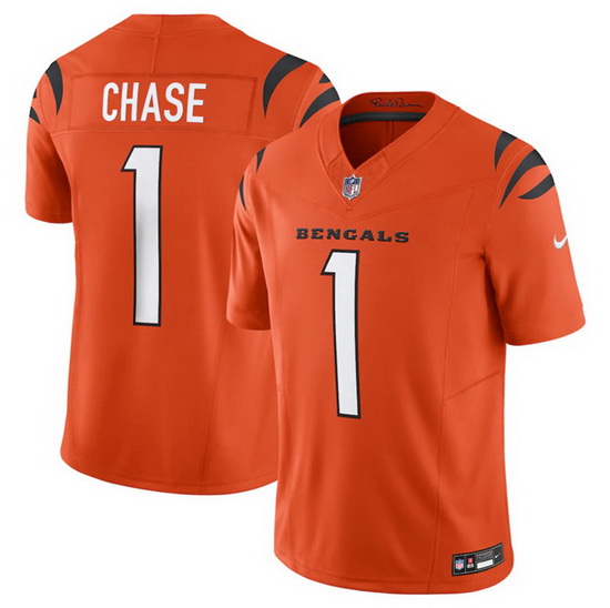 Men Cincinnati Bengals 1 Ja 27Marr Chase Orange 2023 F.U.S.E. Vapor Untouchable Limited Stitched Jer