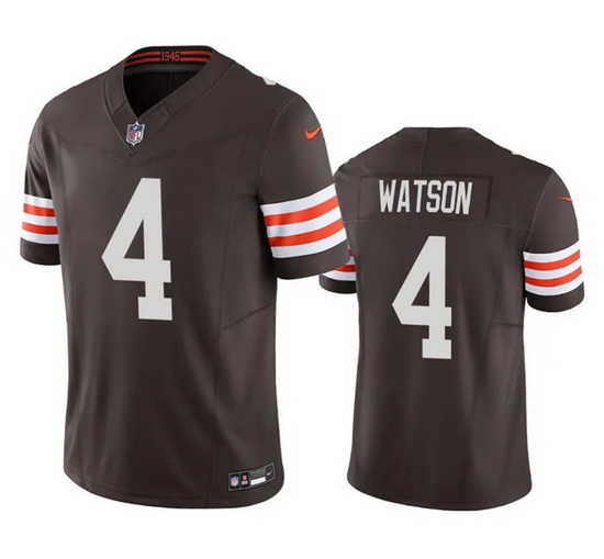 Men Cleveland Browns 4 Deshaun Watson Brown 2023 F.U.S.E. Vapor Untouchable Limited Stitched Jersey