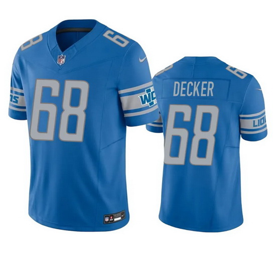 Men Detroit Lions 68 Taylor Decker Blue 2023 F.U.S.E. Vapor Untouchable Limited Stitched Jersey