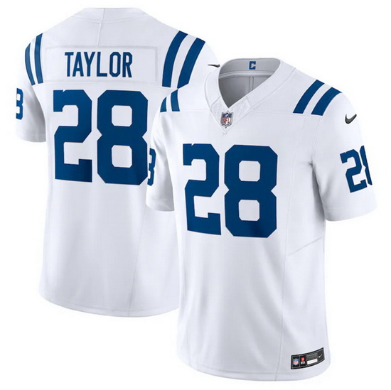 Men Indianapolis Colts 28 Jonathan Taylor White 2023 F.U.S.E.Vapor Untouchable Stitched Football Jer