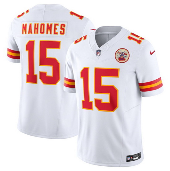 Men Kansas City Chiefs 15 Patrick Mahomes White 2023 F.U.S.E. Vapor Untouchable Limited Stitched Jer