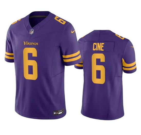 Men Minnesota Vikings 6 Lewis Cine Purple 2023 F.U.S.E. Color Rush Stitched Jersey