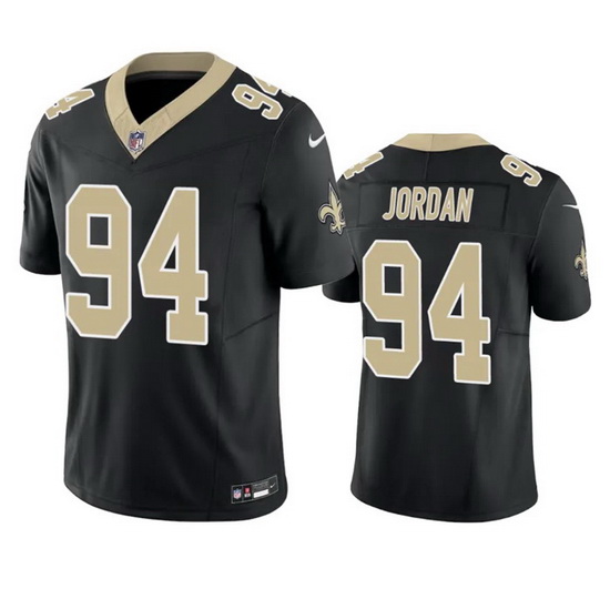 Men New Orleans Saints 94 Cameron Jordan Black 2023 F.U.S.E. Vapor Untouchable Limited Stitched Jers