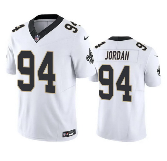 Men New Orleans Saints 94 Cameron Jordan White 2023 F.U.S.E. Vapor Untouchable Limited Stitched Jers