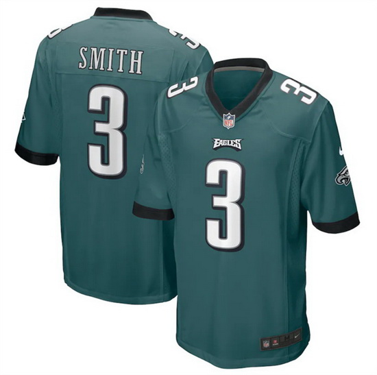 Men Philadelphia Eagles 3 Nolan Smith Green Stitched Game Jersey