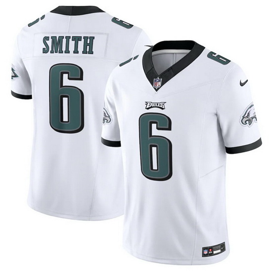 Men Philadelphia Eagles 6 DeVonta Smith White 2023 F.U.S.E. Vapor Untouchable Limited Stitched Footb