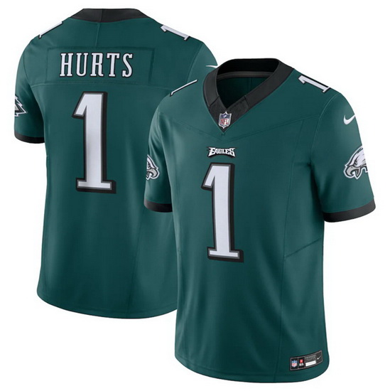 Men Philadelphia Eagles 1 Jalen Hurts Green 2023 F.U.S.E. Vapor Untouchable Limited Stitched Footbal