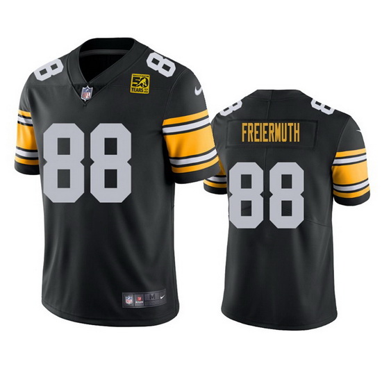 Men Pittsburgh Steelers 88 Pat Freiermuth Black 2023 50th Annive