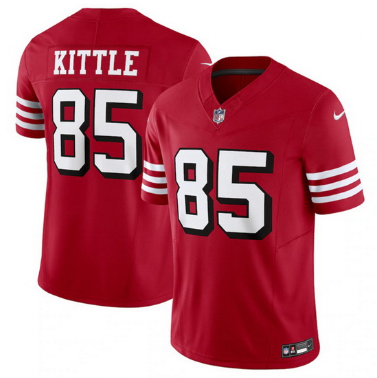 Men San Francisco 49ers 85 George Kittle New Red 2023 F.U.S.E. V
