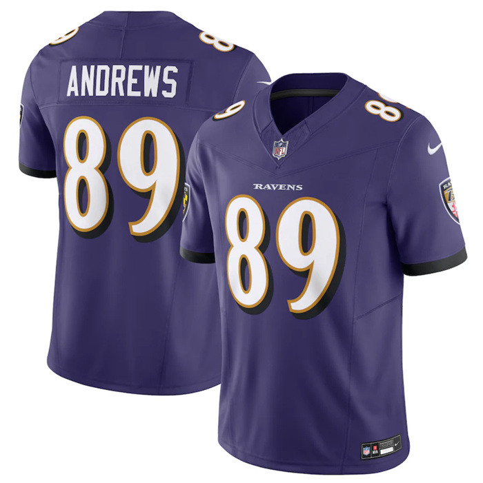 Men Baltimore Ravens 89 Mark Andrews Purple 2023 F U S E Vapor Jersey