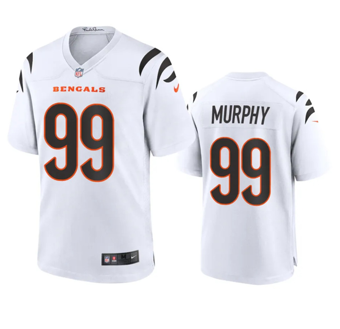 Men Cincinnati Bengals 99 Myles Murphy White Stitched Game Jersey