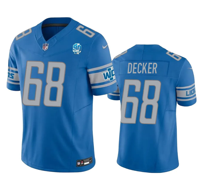 Men Detroit Lions 68 Taylor Decker Blue 2023 F U S E  90th Anniversary Vapor Untouchable Limited Sti