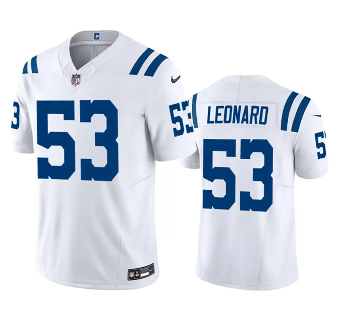 Men Indianapolis Colts 53 Shaquille Leonard White 2023 F U S E Vapor Untouchable Stitched Football J