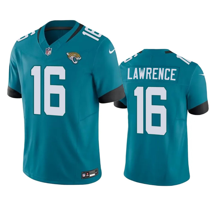 Men Jacksonville Jaguars 16 Trevor Lawrence Teal 2023 F U S E Vapor Untouchable Limited Stitched Jer