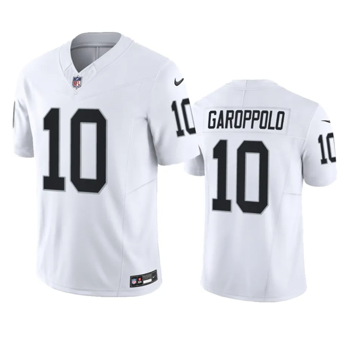 Men Las Vegas Raiders 10 Jimmy Garoppolo White 2023 F U S E Vapor Untouchable Stitched Football Jers