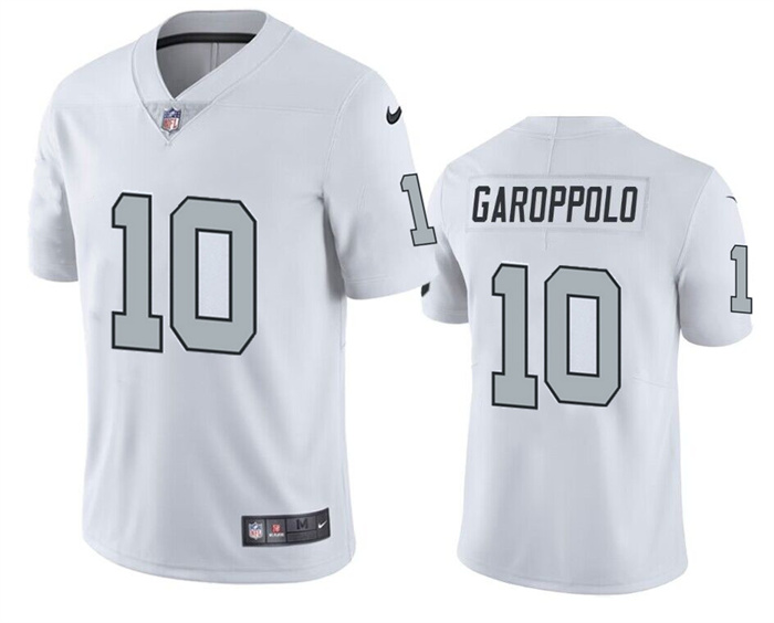 Men Las Vegas Raiders 10 Jimmy Garoppolo White Color Rush Limited Stitched Football Jersey