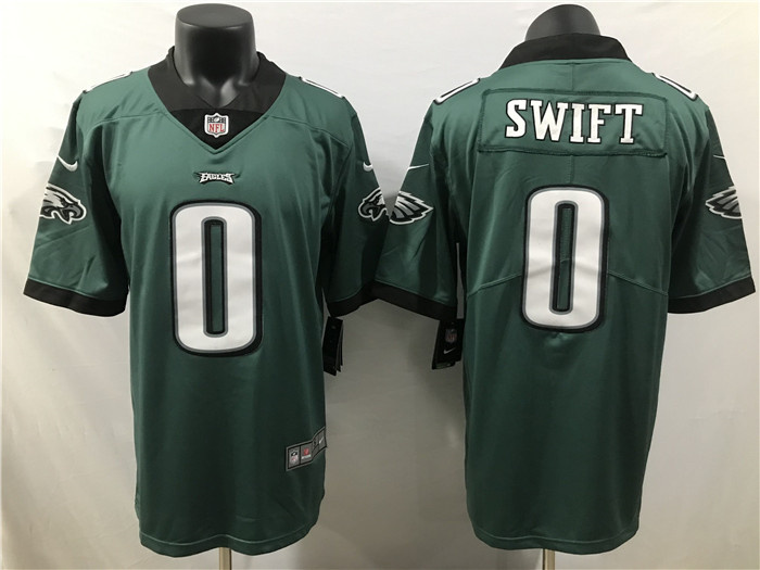 Men Philadelphia Eagles 0 D'Andre Swift Green 2023 Draft Vapor Limited Stitched Football Jersey