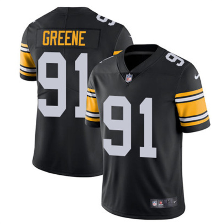 Men Pittsburgh Steelers 91 Kevin Greene Black Vapor Untouchable Limited Stitched Jersey