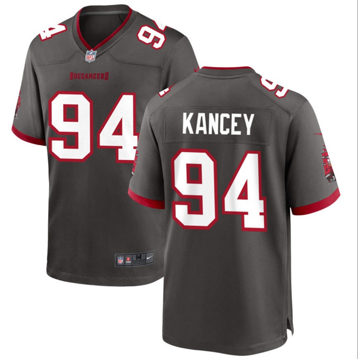 Men Tampa Bay Buccaneers 94 Calijah Kancey Grey 2023 Draft Stitched Game Jersey